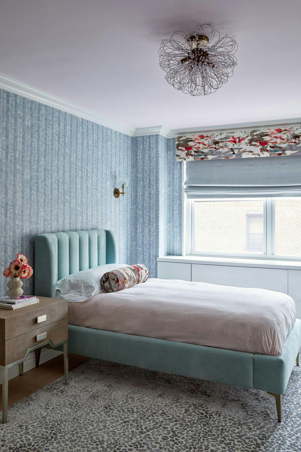 70th street bedroom with blue accents