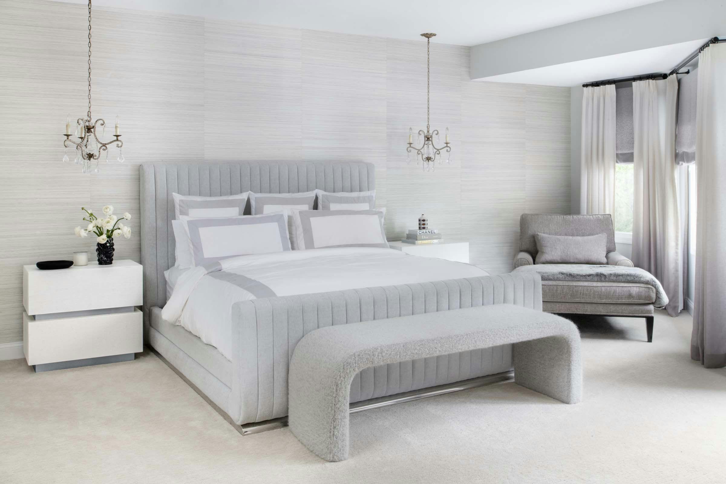 Oaklyn master bedroom with gray accents